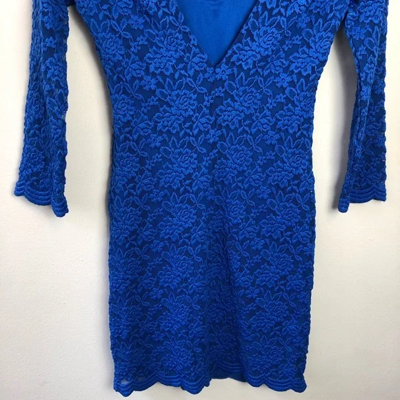 Topshop Petite Size 4 Floral Lace 3/4 Sleeve Dress - Picture 8 of 8
